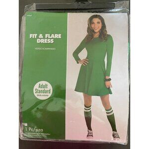 Amscan Fit  & Flare Green Dress‎ Womens Halloween Costume Up To Size 8 Cosplay